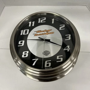 Harley Davidson Bulova Wall Clock 2005 Motorcycle Brushed Aluminum Working - Picture 1 of 10