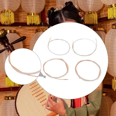 4 Pieces Yueqin Strings Moon Lute Strings Chinese Instrument Accessories Steel - Image 1 of 4