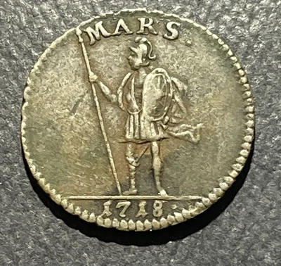 Suecia 1718 One Daler Silvermynt - Carlos XII Marte Foto 1 de 2