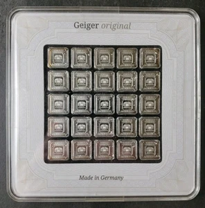 Kunststoffkapsel mit 25 Geiger 1 Gramm Silberbarren - Bild 1 von 2