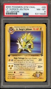 Pokemon Lt. Surge's Jolteon Gym Challenge 1st Edition Rare #28 PSA 8 - Picture 1 of 2