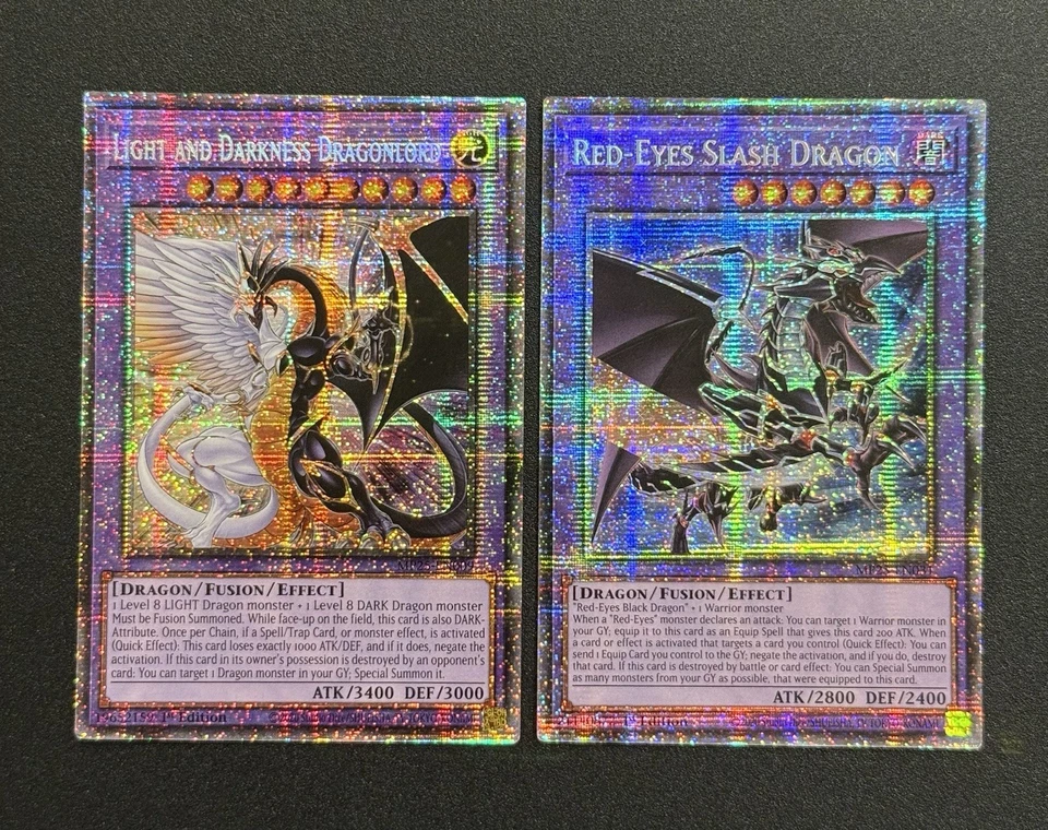 2025 YUGIOH MP25 1ST ED STARLIGHT RARE DRAGONLORD & RED EYES DRAGON NM SET - image 1 of 1