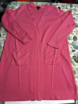 Talbots Long Open Front Cardigan Pink Sz Mp Approximately 30.5” Long - Image 1 of 4