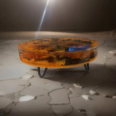 Mesa redonda epoxi de 12x12 pulgadas con profundidad de 5 pulgadas Foto 1 de 4