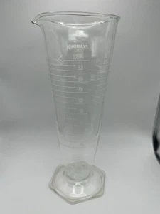 Vintage 32oz KIMAX 1000 mL Conical Graduated Beaker Etched Glass - Picture 1 of 6
