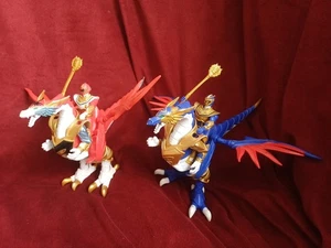 POWER RANGERS RED & BLUE ACTION FIGURES 2 DRAGONS BANDAI 2006 PAIR UNBOXED TOYS - Picture 1 of 13