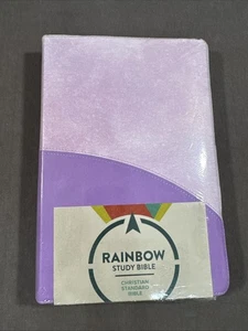 Holman CSB Rainbow Bible 2017 Purple Leather Touch - Picture 1 of 6