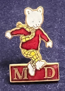 RUPERT BEAR MD MUSCULAR DISTROPHY CHARITY PIN BADGE - Picture 1 of 4