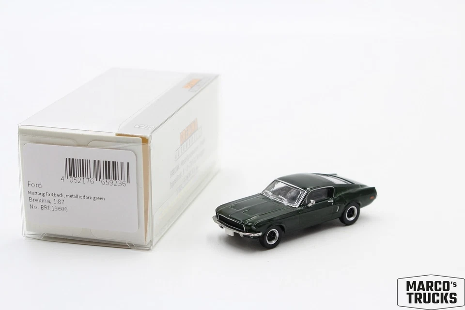 Brekina Ford Mustang Fastback, darkgreen met. No. 19600 1/87 /BRN2234 - Image 1 of 1