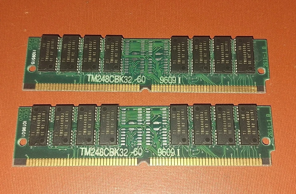 VINTAGE RAM EDO 72 PIN 16 MB KIT (8MBX2) TM248CBK32-60  RETRO PC DOS - Immagine 1 di 1