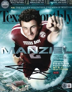 Foto firmada por Johnny Manziel (TEXAS A&M) Heisman fútbol 8X10 BECKETT BU41019 - Imagen 1 de 1