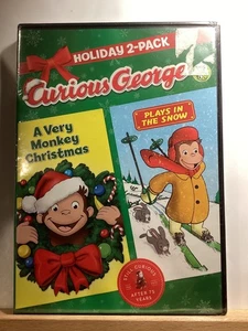 Curious George, Holiday: (DVD, 2016) A Very Monkey Christmas/Plays in the Snow - Foto 1 di 2