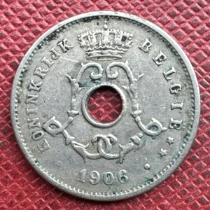 Bélgica 1906 cobre-níquel 5 céntimos. Texto holandés. Leopoldo II. KM# 55 - Imagen 1 de 2