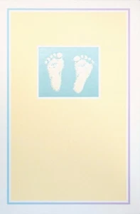 Simple NEW BABY Blank Card, Embossed Feet by American Greetings + Envelope - Picture 1 of 4