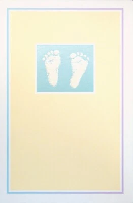 Simple NEW BABY Blank Card, Embossed Feet by American Greetings + Envelope - Image 1 of 4