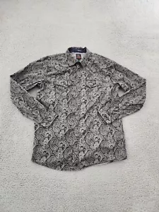 Moon Shine Spirit Shirt Mens Small Gray Paisley Long Sleeve Snap Button Western - Picture 1 of 11