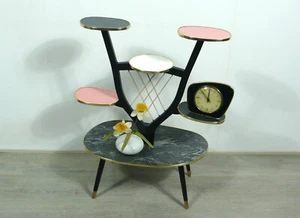50s 60s Large PLANT TABLE 6 Levels gray rosé white German Mid Century Modern - Picture 1 of 6