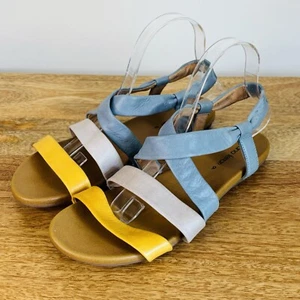 Diana Ferrari Womens Sandals Flats Strappy Leather Slip On Size 9 - Picture 1 of 7