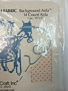 Background Aida 14 Count Cloth 15 X 15 Inch Fabric Charles Craft - Picture 1 of 3