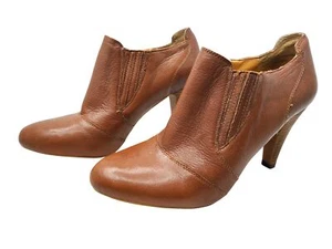 Womens Audrey Brooke "Avignon" Leather Pull On Ankle Booties 3.5" Heel. Size 8.5 - Picture 1 of 8