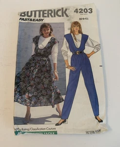 Vintage Butterick Schnittmuster 4203 Größe 6 8 10 Misses Pullover Overall Top - Bild 1 von 6