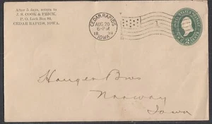United States - Aug 20, 1898 Cedar Rapids, IA Flag Cancel - Picture 1 of 1
