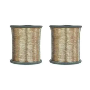 Metallic Zari Thread For Embroidery Sewing & Jewelry Making 0.1 MM Pack of 2 - Picture 1 of 139