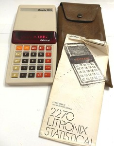 Litronix Calculator 2270 (Version 2) w/Case + Instructions - Working
