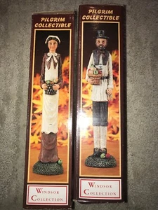 2 Windsor Collection Thanksgiving Pilgrim Collectibles ~ Man And Woman NIB - Picture 1 of 12