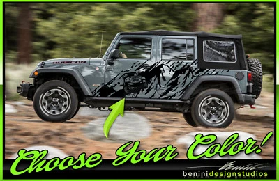Mountain Splash Graphics Stripes Decals - FITS Jeep Wrangler Unlimited 2-4 Door - Imagem 1 de 2