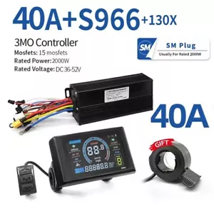 E-Bike 36V 52V 2000W 3 Modus Sinusware 40A Controller & S966 LCD Display + Drosselklappe - Bild 1 von 10