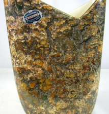 VINTAGE NEAR MINT KALMAR X-19 VASE WITH UNUSUAL & STUNNING GLAZE, ROYALE STICKER