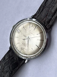Avia Swiss watch men 17 Jewels Vintage with date and alligator leather strap - Picture 1 of 5