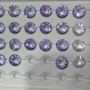 Piedra preciosa de circonita cúbica suelta corte copo de nieve redondo cumpleaños circonita cúbica piedra para joyería - Imagen 1 de 9