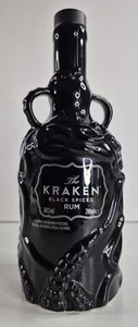 Kraken Rum Ceramic Bottle By Wade • Black Gloss • Limited Edition • Empty - Picture 1 of 6