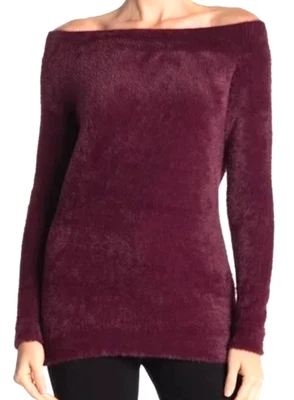 Suéter ajustado Love Token Bateau gola ou ombro difuso manga longa novo com etiquetas tamanho M - Imagem 1 de 4