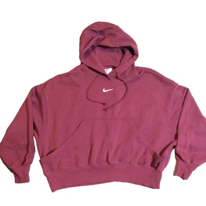 Nike Hoodie Women's Sz S Center Swoosh Oversized Baggy Boxy Fleece Travis Scott - Picture 1 of 15