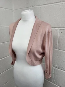 Phase Eight Blush Pink Fine Knit Crop Open Cardigan/Bolero. Size 12. PD - Picture 1 of 8
