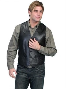 Scully 503-11-48 Herren Lederbekleidung Western Weste - Schwarz Lamm - Größe 48 - Bild 1 von 1