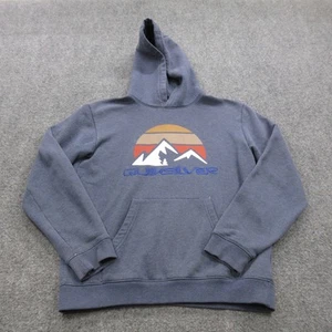 Quiksilver Hoodie Mens Large Blue Mountain Sunset Graphic Pullover Sweatshirt - Picture 1 of 15