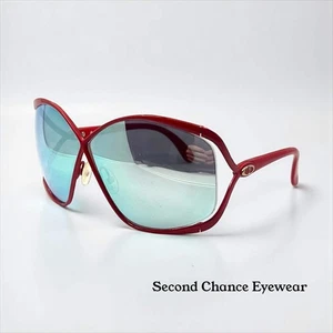 CHRISTIAN DIOR 2056 30-Vintage Occhiali da Sole Rosso Optyl - 67mm - Tinta Space Age - Foto 1 di 13