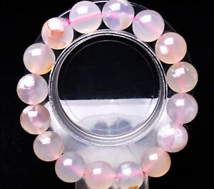 13mm Natural Cherry Blossom Agate Quartz Crystal Bangle Bracelet Handmade