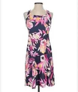 Columbia Tropical Print Purple & Pink Athletic Dress sz L NWOT - Picture 1 of 9