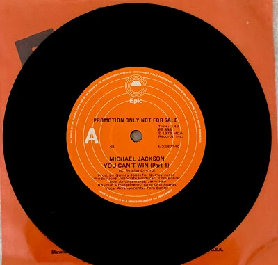 YOU CAN’T WIN Michael Jackson PROMO Australian Pressed VINYL  RECORD 45 7" 💕 - Image 1 of 4