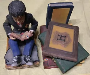 Vintage Harry Potter Bookend Set - Harry W/no Glasses & Books - Picture 1 of 6
