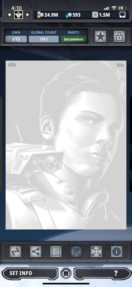 Topps Star Wars Digital Card Trader Graphite Fallen Order Elite Kestis Insert - Image 1 of 1