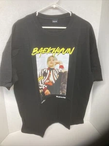 SuperM Baekhyun T Shirt Unisex Kpop Band Concert Black SIze XL Korean - Picture 1 of 2