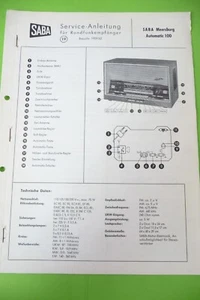 Service Manual-Anleitung für Saba Meersburg Automatic 100  ,ORIGINAL - Bild 1 von 1