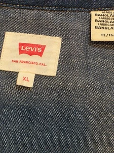 MEN'S LEVIS DENIM WESTERN SHIRT SIZE XL - Picture 1 of 11