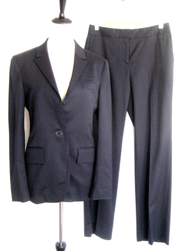Bottega Veneta uniforme blu navy giacca pantalone + pantaloni donna taglia 40 US 4 6